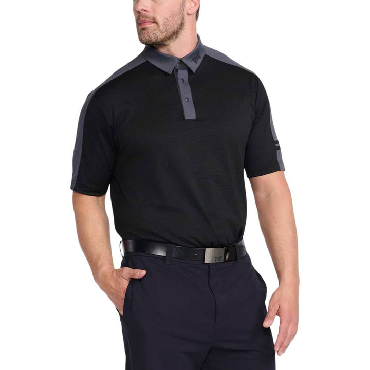 PXG Comfort Fit Shoulder Trim Golf Polo Black - FW25 Men
