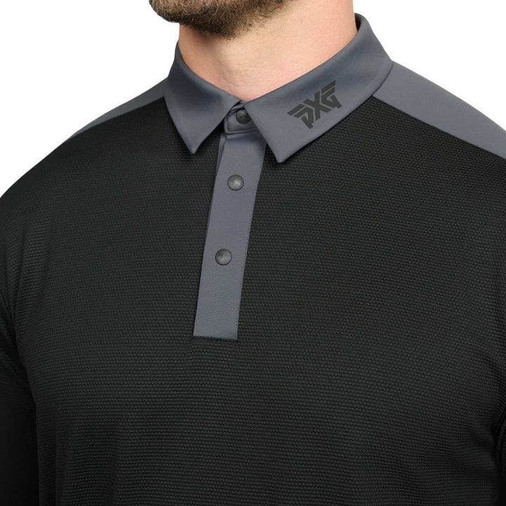 PXG Comfort Fit Shoulder Trim Golf Polo Black - FW25 Men