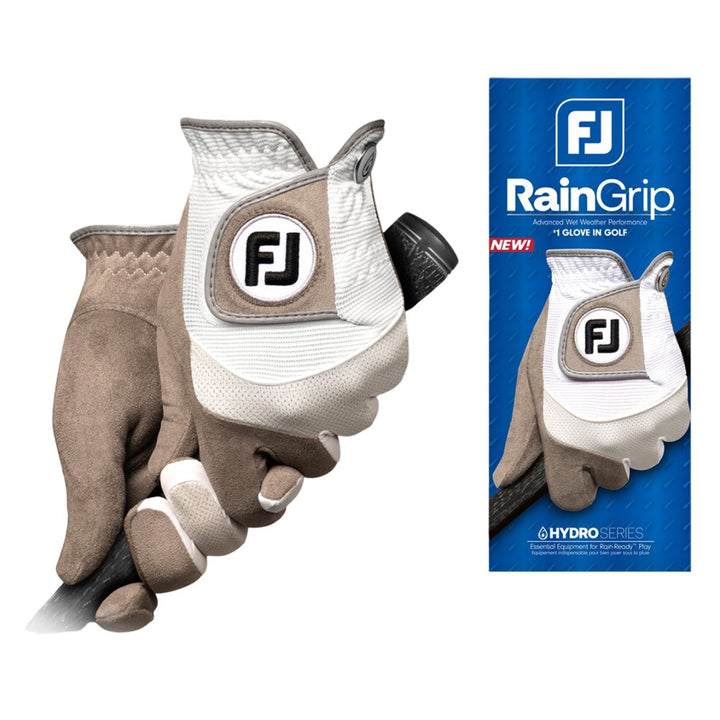 FootJoy RainGrip Pair Golf Glove White - 25 Men