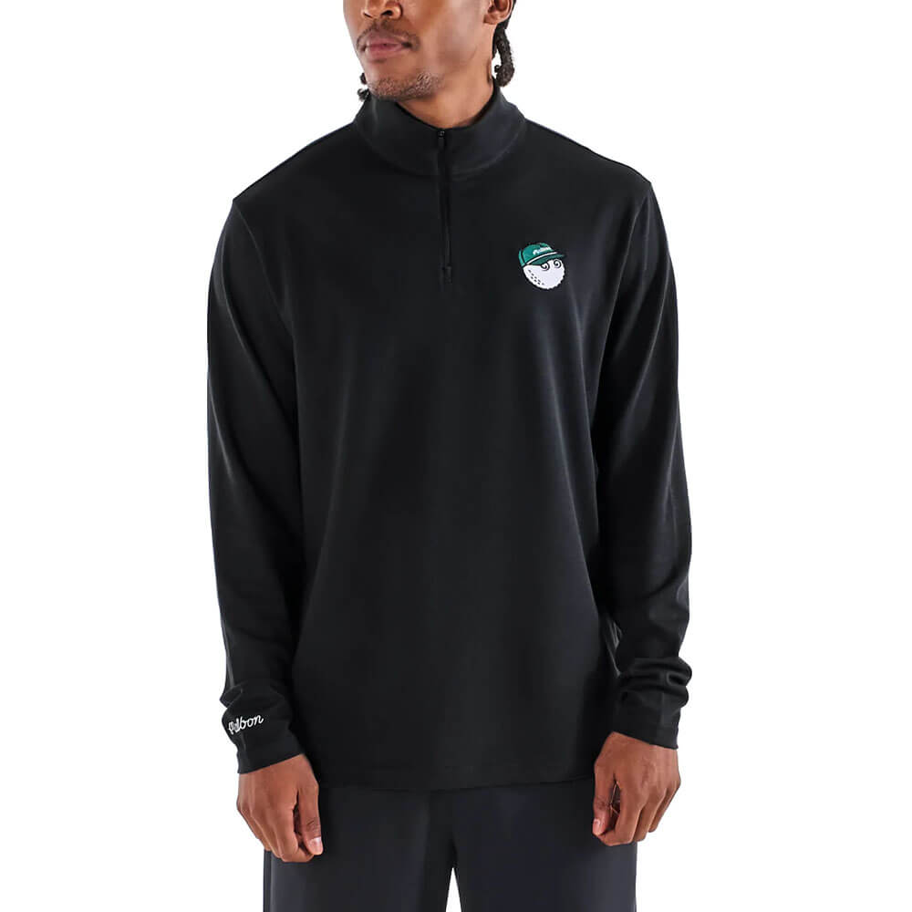 Malbon Flyer Mid Layer Golf Pullover Black - 25 Men – Golfio