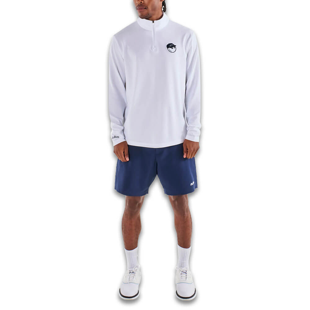 Malbon Flyer Mid Layer Golf Pullover White - 25 Men – Golfio