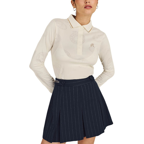Malbon Venus Paisley Golf Polo Beige - FW25 Women