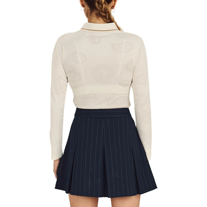 Malbon Venus Paisley Golf Polo Beige - FW25 Women