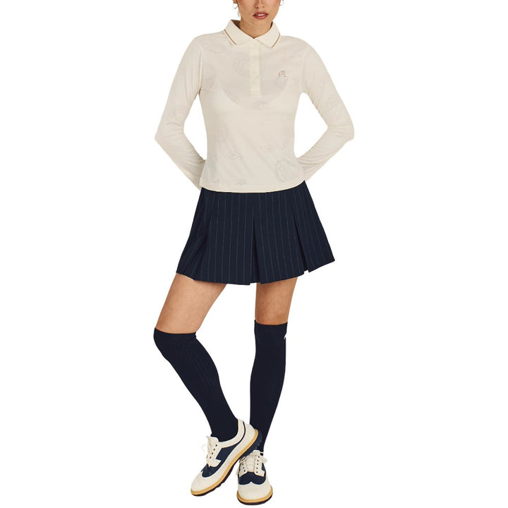 Malbon Venus Paisley Golf Polo Beige - FW25 Women