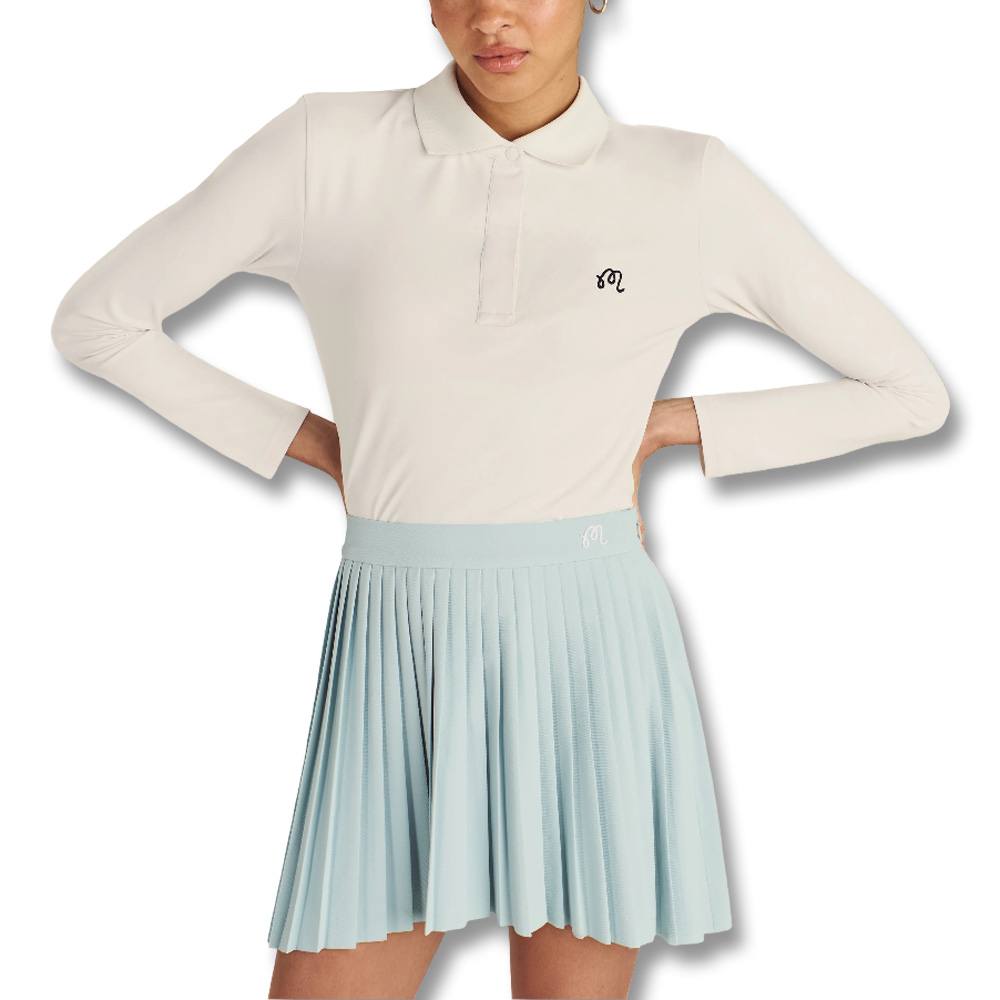 Malbon Golf レディース ニットップス長袖春秋新作 シンプル万能美品✨ Malbon Venus Longsleeve Golf Polo White - 26 Women – Golfio
