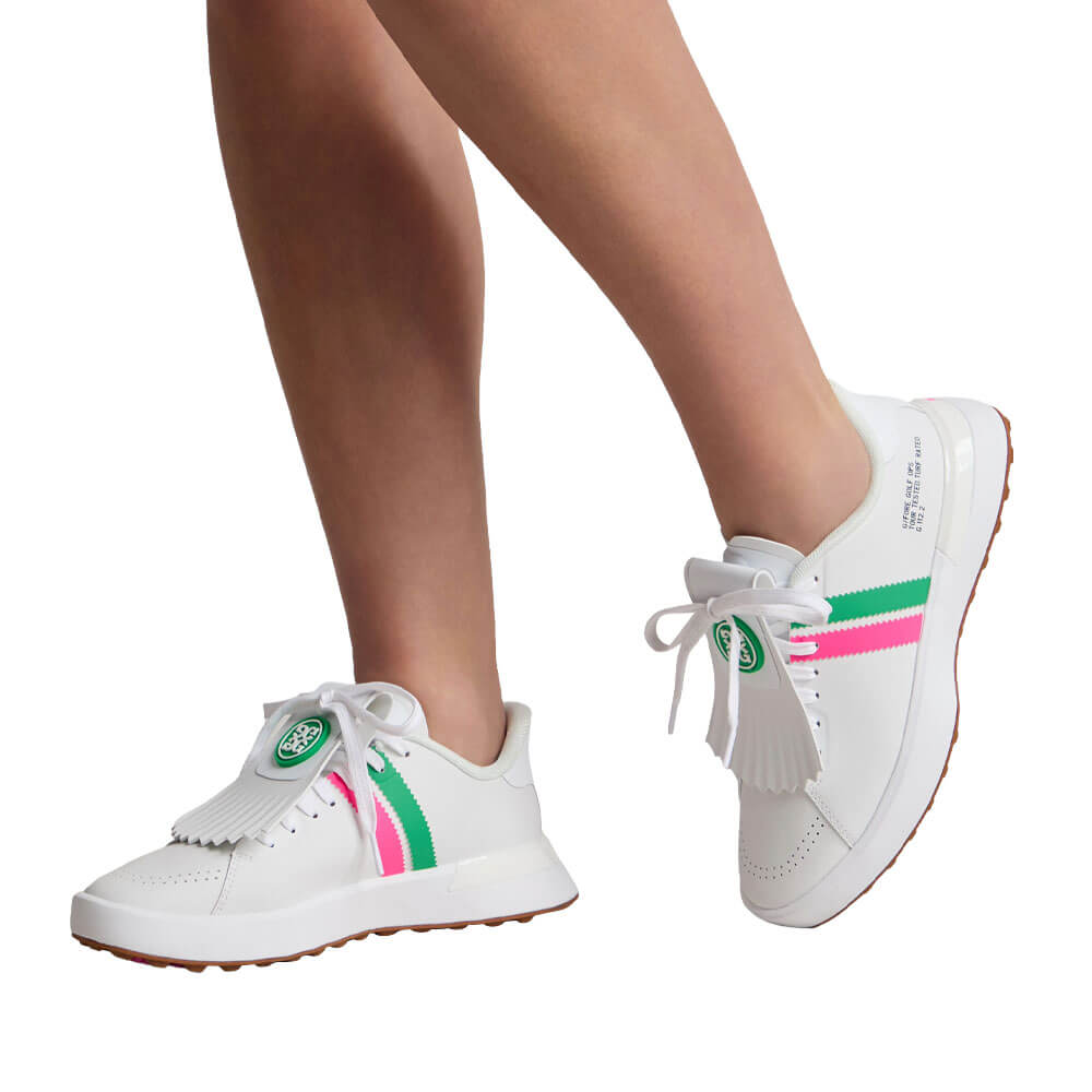 Gfore G.112 Suede Striped Kiltie Hybrid Spikeless Golf Shoes Snow