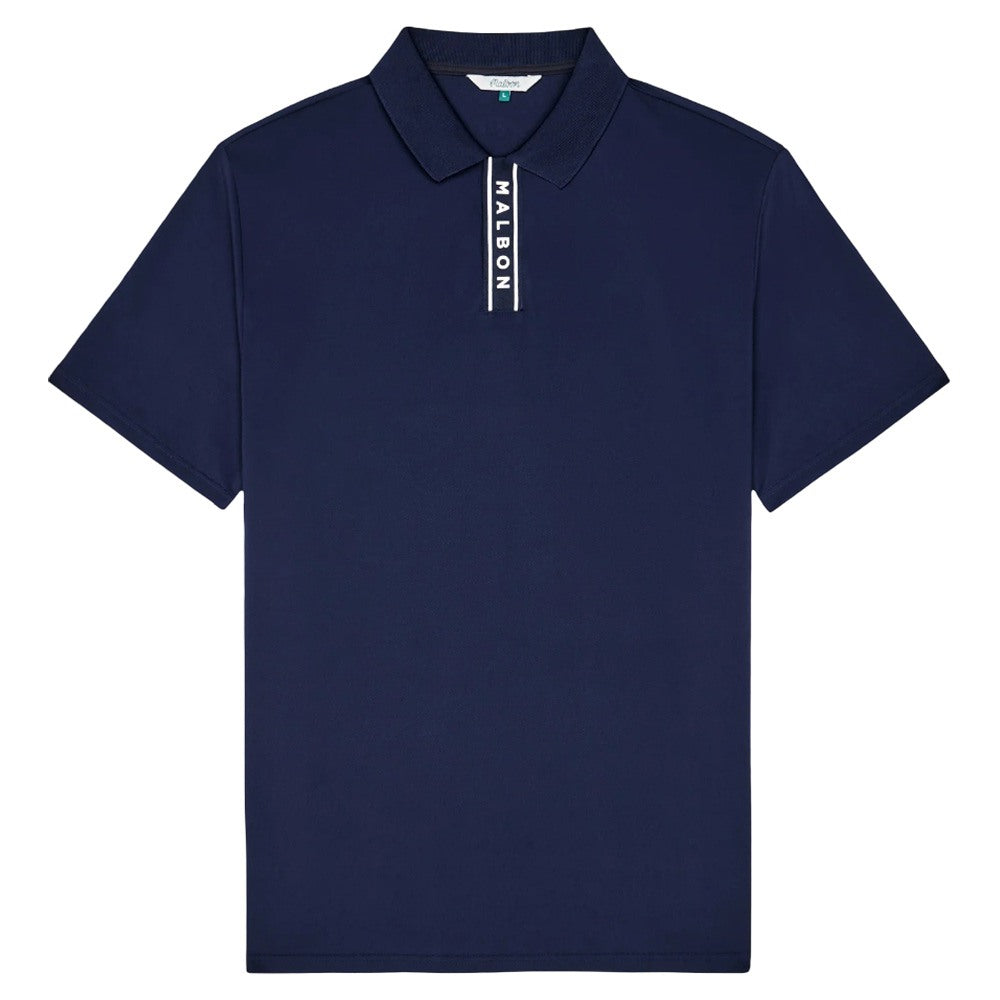 Malbon Block Placket Golf Polo Navy - SS26 Men – Golfio