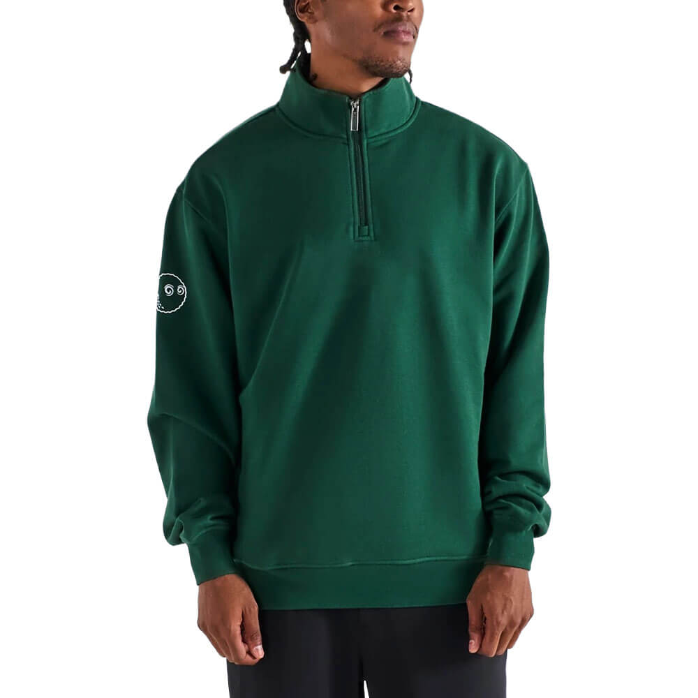 Malbon Collegiate Unbadged Golf Sweatshirt Forest - FW25 Men – Golfio