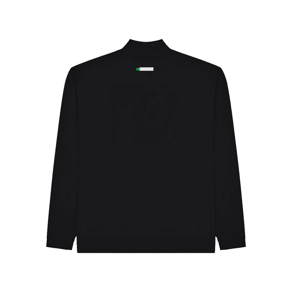 Malbon Performance Quarter Zip Shell Golf Pullover Black - FW25