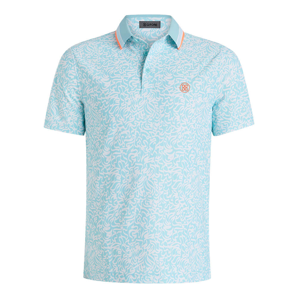 Gfore Scribble Tech Jersey Golf Polo (with Gfore Emblem) Cenote