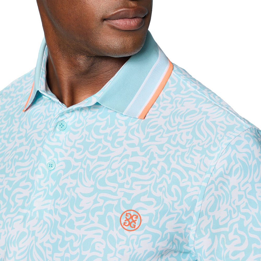 Gfore Scribble Tech Jersey Golf Polo (with Gfore Emblem) Cenote