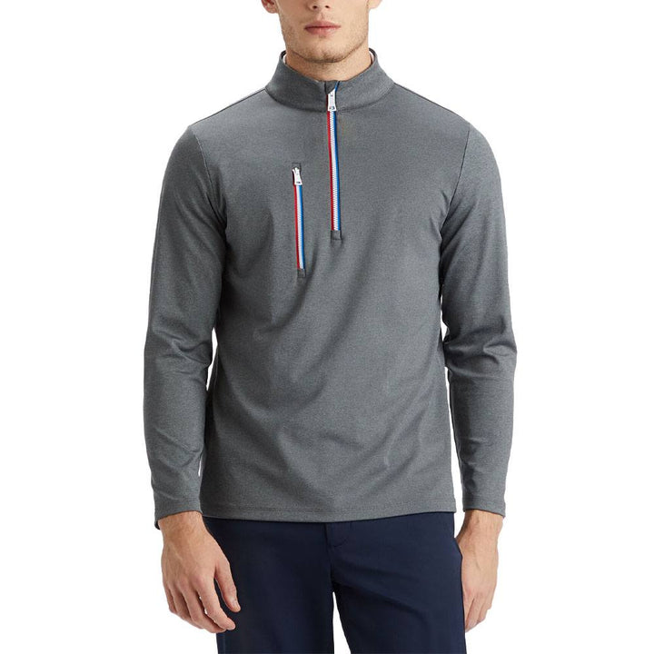 Gfore Daytona Tech Interlock Golf Pullover Charcoal Heather Gray - 23