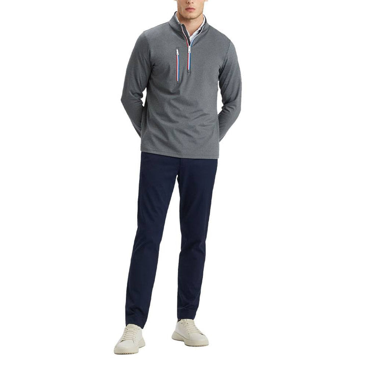 Gfore Daytona Tech Interlock Golf Pullover Charcoal Heather Gray - 23