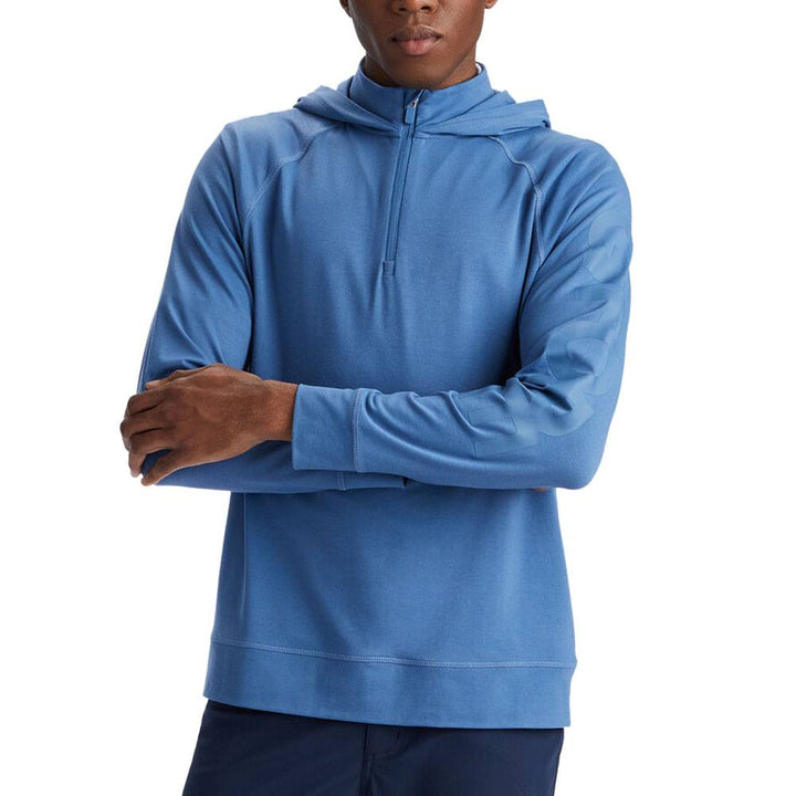 Gfore Hooded Luxe Quarter Zip Mid Layer Golf Jacket Slate - FA23