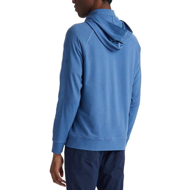Gfore Hooded Luxe Quarter Zip Mid Layer Golf Jacket Slate - FA23