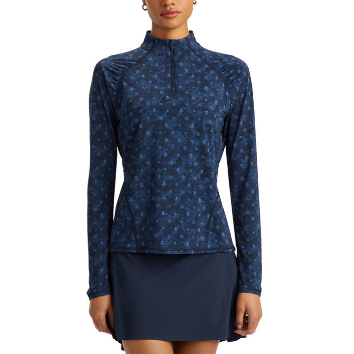 Gfore Icon Camo SilkyTech Nylon Ruched Golf Pullover Twilight - FA23 Women