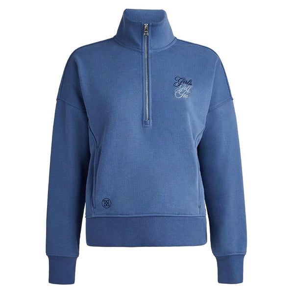 Gfore Girls Too French Terry Quarter Zip Boxy Golf Pullover Slate - FA23 Women