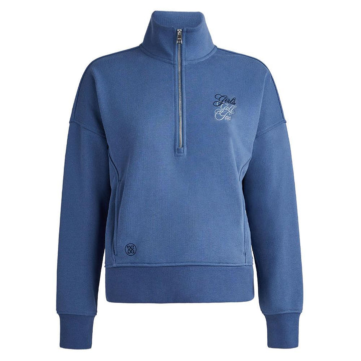 Gfore Girls Too French Terry Quarter Zip Boxy Golf Pullover Slate - FA23 Women