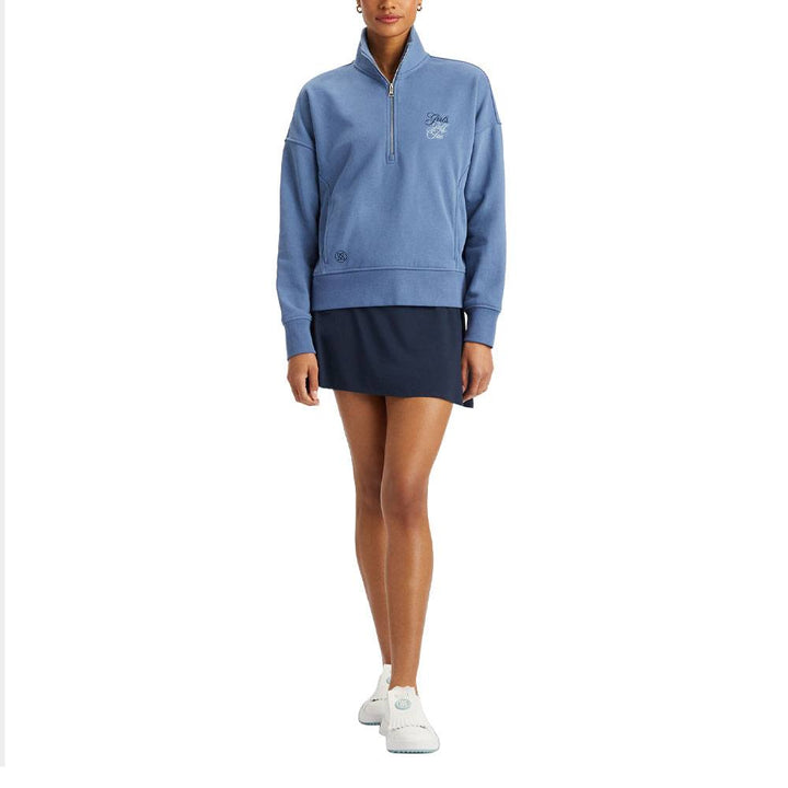 Gfore Girls Too French Terry Quarter Zip Boxy Golf Pullover Slate - FA23 Women
