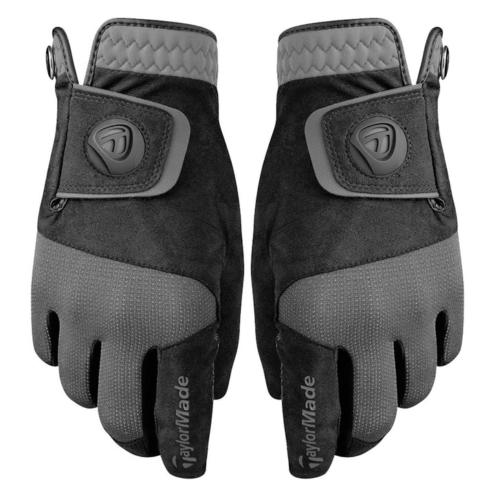 TaylorMade Rain Control Pair Golf Glove Black/Gray - 18 Men