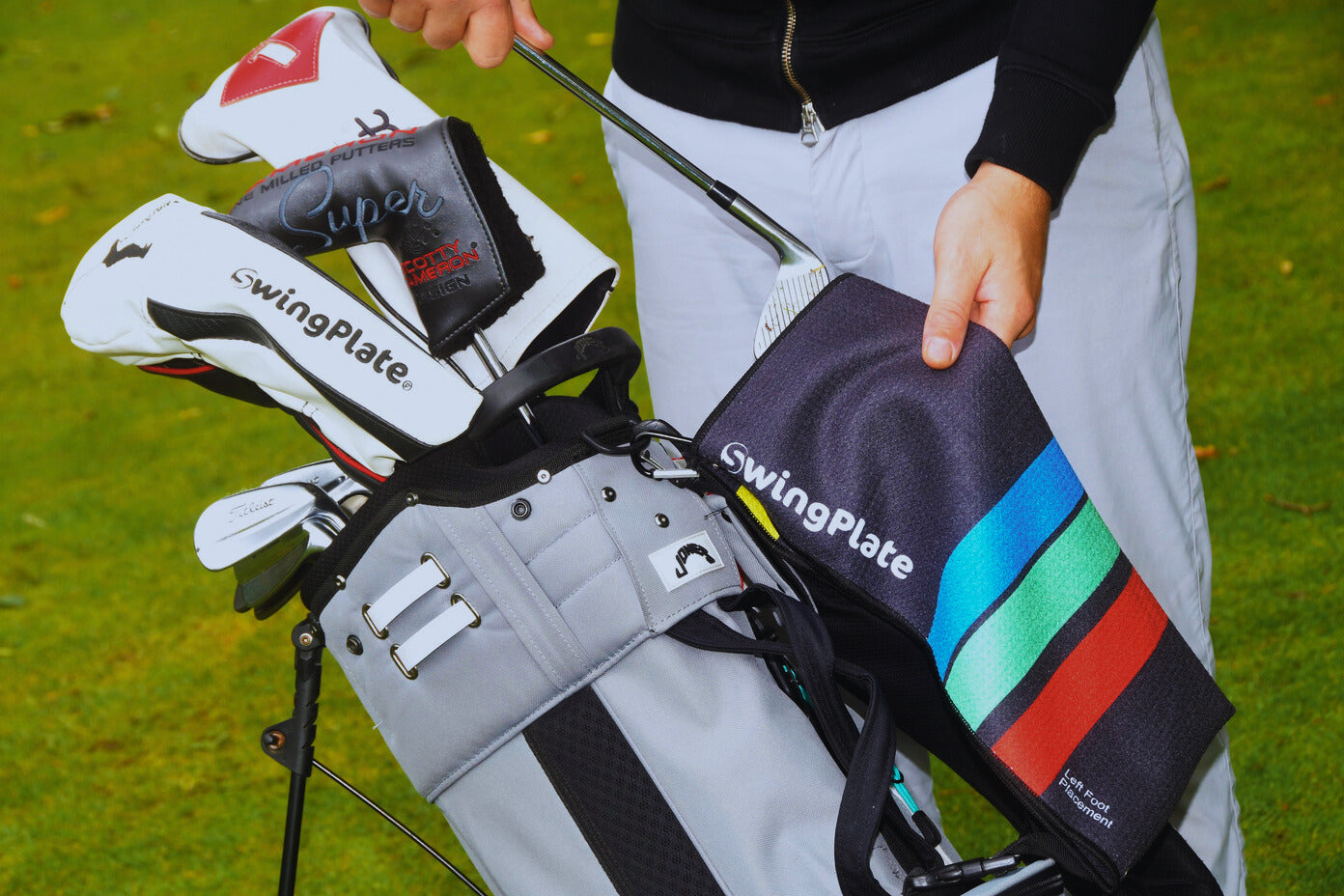 Golf Training Aid The Stance Towel - By Swing Plate