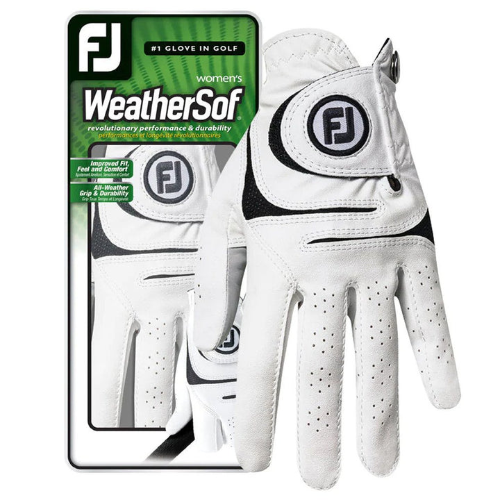 FootJoy WeatherSof Golf Glove White/Black - 23 Women
