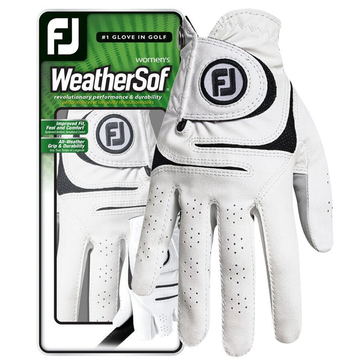 FootJoy WeatherSof Golf Glove White/Black - 23 Women