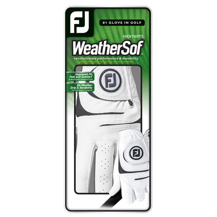 FootJoy WeatherSof Pair Golf Glove White/Black - 23 Women