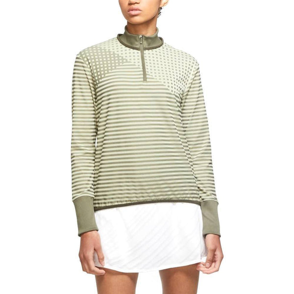 Nike Dri-FIT UV Ace Half-Zip Golf Pullover Medium Olive/Celedon - FW20 Women