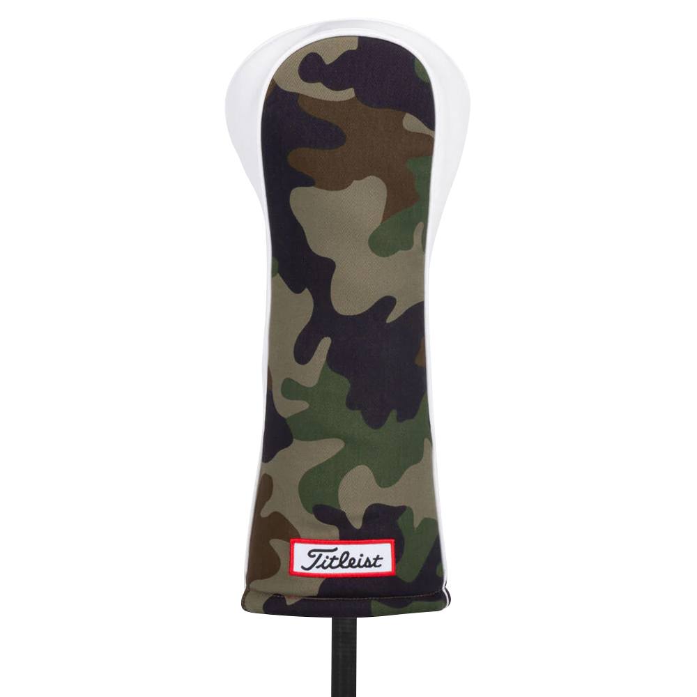 Titleist Woodland Camo 3 Panel Leather & Cotton Twill Headcover 2020