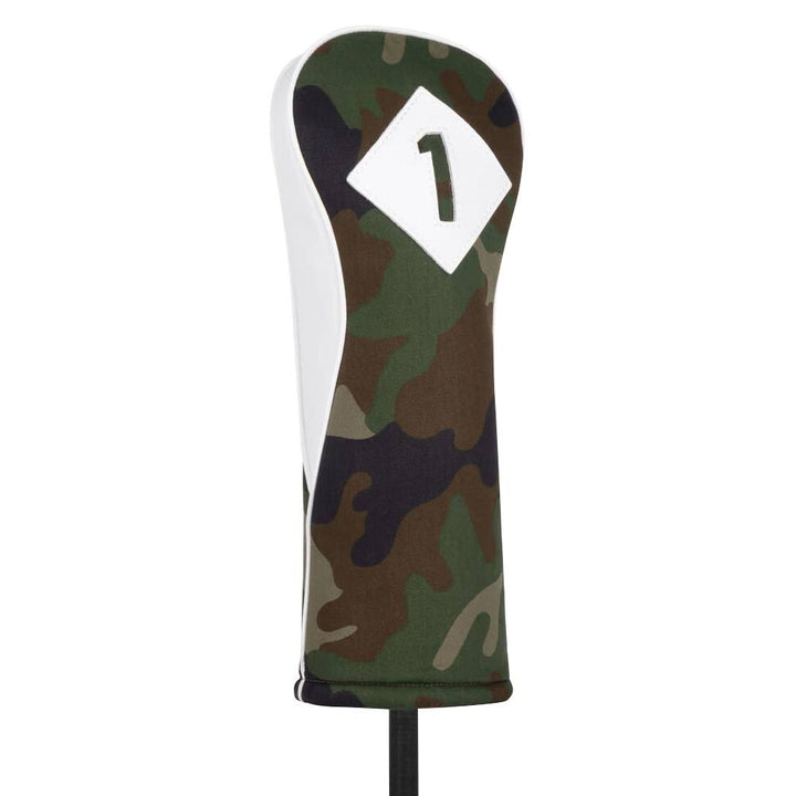 Titleist Woodland Camo 3 Panel Leather & Cotton Twill Headcover 2020