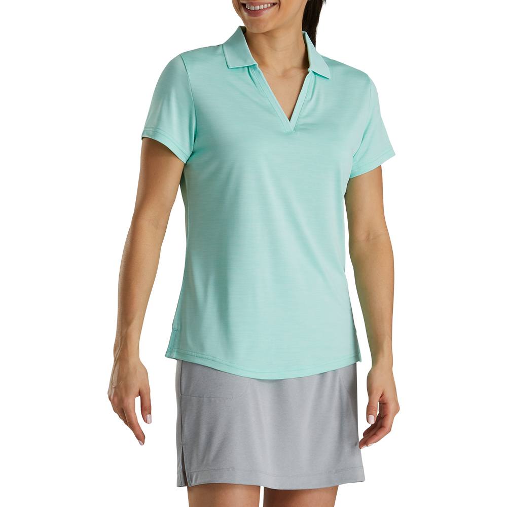 FootJoy Open Placket Spacedye Short Sleeve Golf Polo 2021 Women