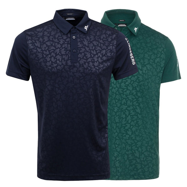 J.Lindeberg Joel Reg Fit Print Golf Polo 2021