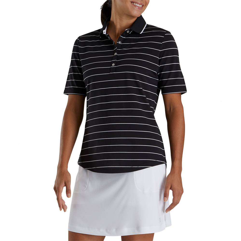 FootJoy Pique Half Sleeve Pinstripe Golf Polo 2022 Women