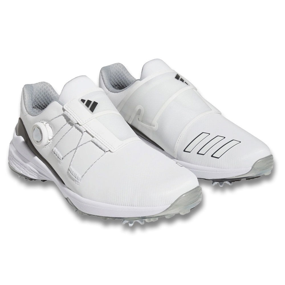 adidas Men's ZG23 BOA Golf Shoes 8 White Black Silver