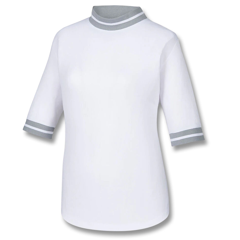 FootJoy Baby Pique Stripe Trim Shortsleeve Golf Mock 2019 Women