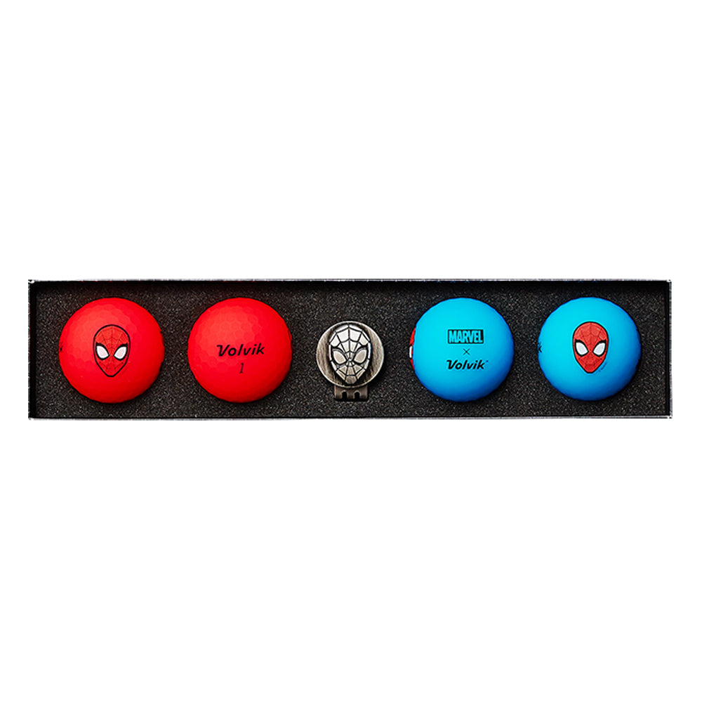 Volvik Vivid Matte Marvel Edition 4-Ball + Hat Clip Set Golf Balls 2020