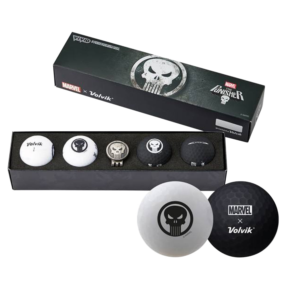 Volvik Vivid Matte Marvel Edition 4-Ball + Hat Clip Set Golf Balls 2020