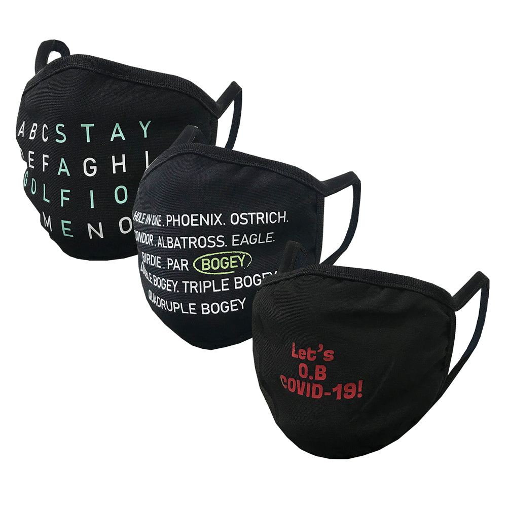 Washable Fashion Double Layer Fabric Face Mask - 3 Pack Assorted